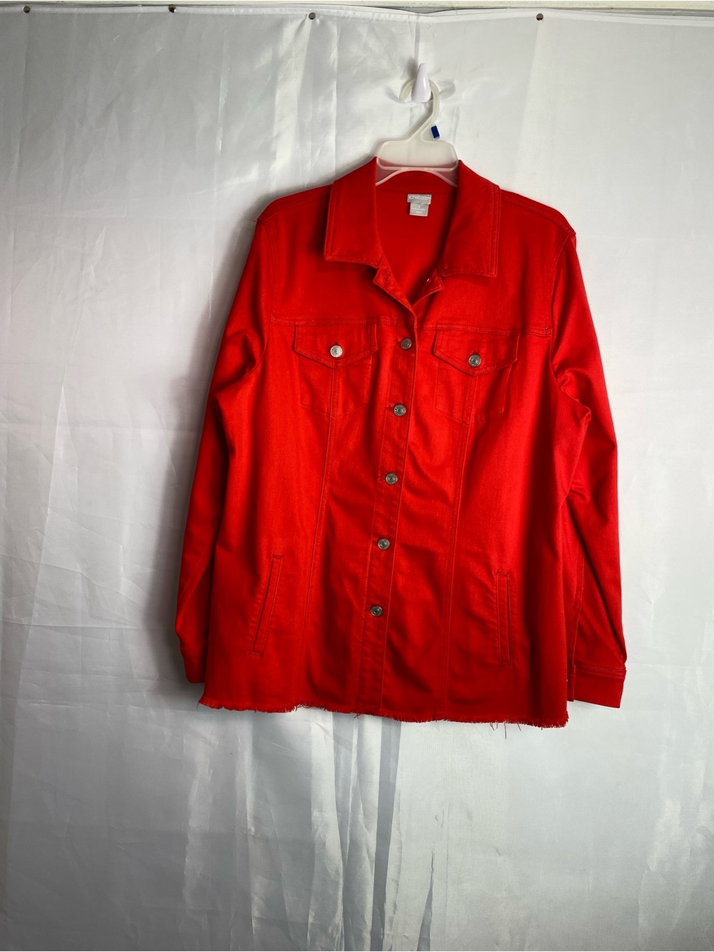 Chico's Bright Red Button-Front Jacket